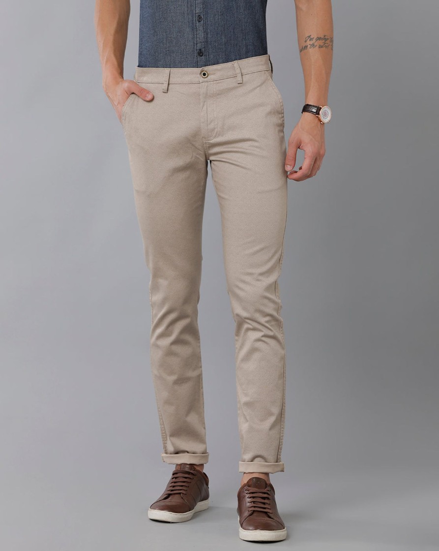 Trousers Classic Polo | Classic Polo Men'S 100% Cotton Moderate Fit Solid Cream Color Trouser | To1-37 B-Crm