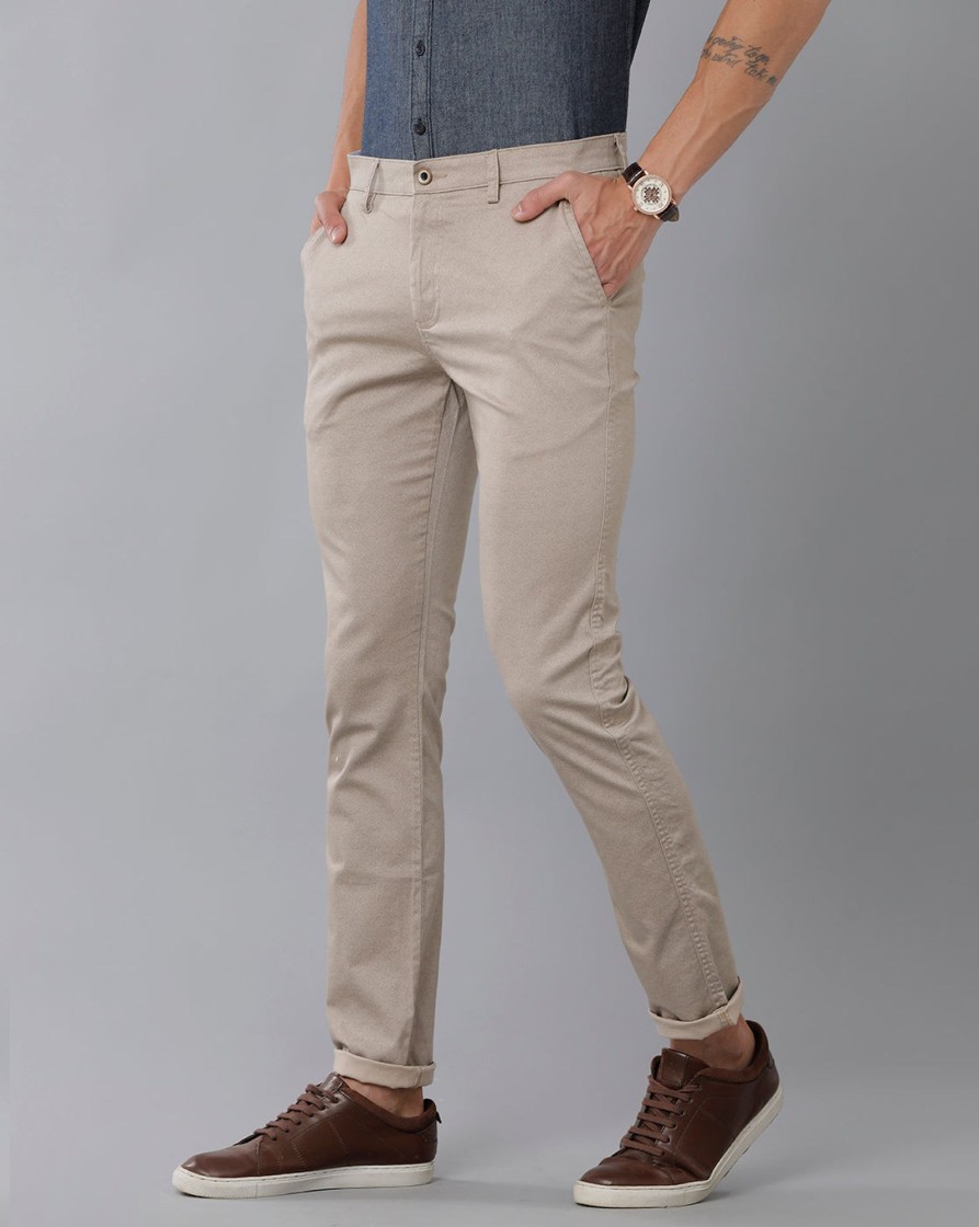 Trousers Classic Polo | Classic Polo Men'S 100% Cotton Moderate Fit Solid Cream Color Trouser | To1-37 B-Crm