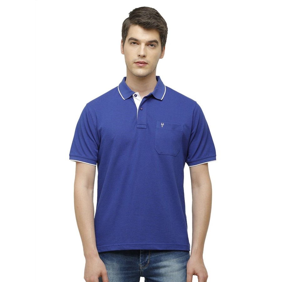 T-Shirts Classic Polo | Classic Polo Men'S Smart Double Pique Polo Half Sleeve Authentic Fit T-Shirt | Nova - Navy