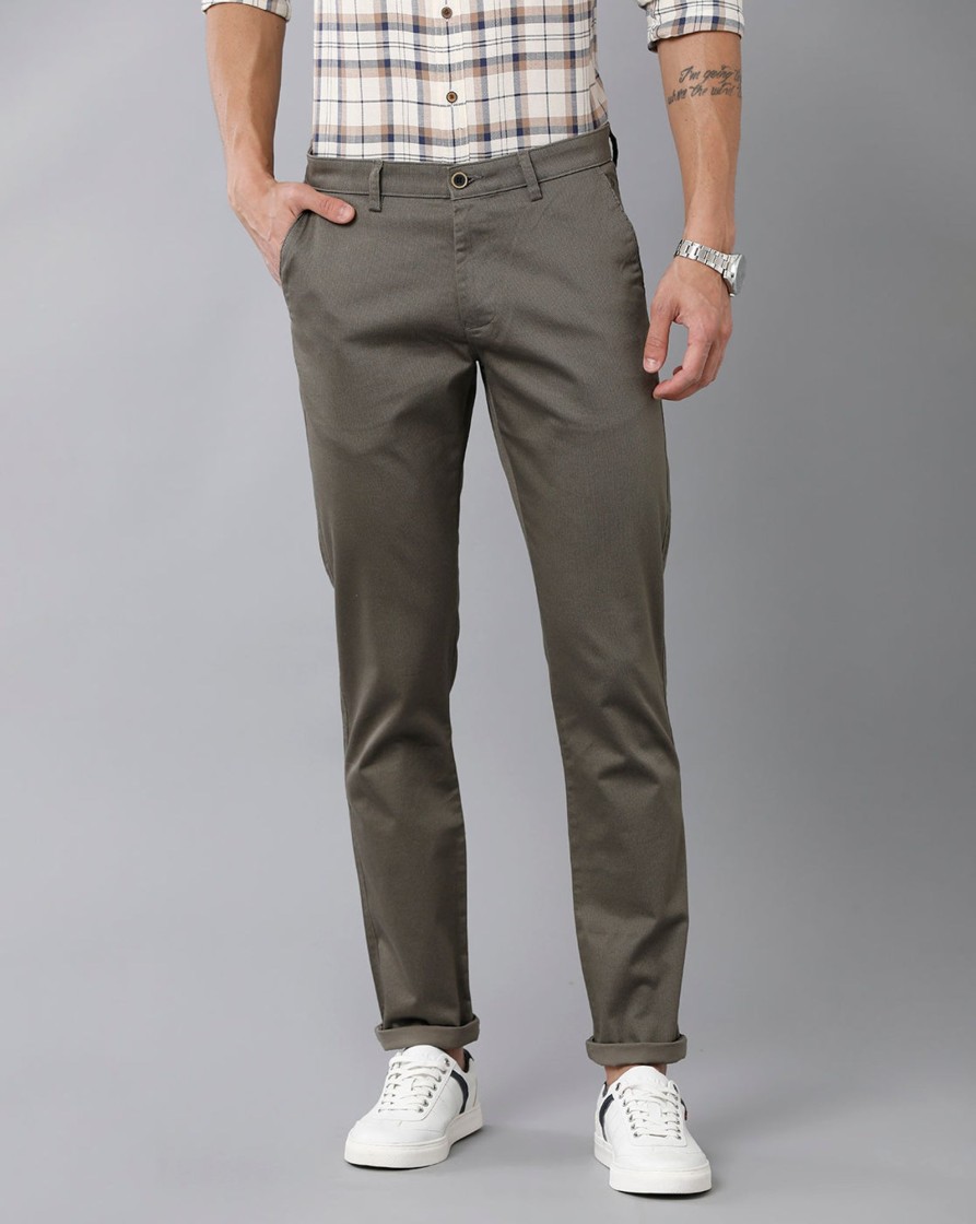 Trousers Classic Polo | Classic Polo Men'S 100% Cotton Moderate Fit Solid Pista Color Trouser | To1-36 D-Pis