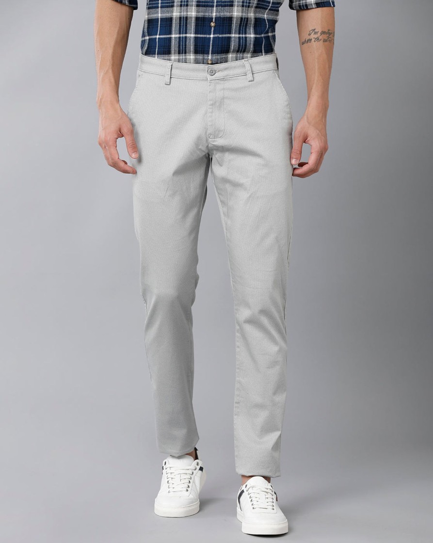 Trousers Classic Polo | Classic Polo Men'S 100% Cotton Moderate Fit Solid Ash Color Trouser | To1-36 A-Ash