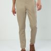 Trousers Classic Polo | Classic Polo Men'S Moderate Fit Cotton Trousers | Cr-Trs-Satin-Khaki Mf Ly