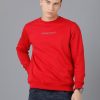 T-Shirts Classic Polo | Classic Polo Mens Cotton Blend Full Sleeve Solid Slim Fit Red Color Round Neck Sweat Shirt | Cpss - 414 E