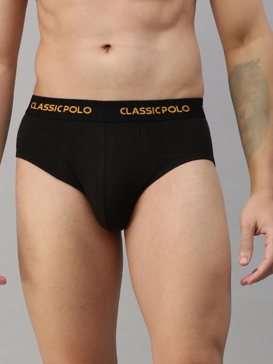 Innerwear Classic Polo | Classic Polo Men'S Modal Solid Brief | Scarce - Black