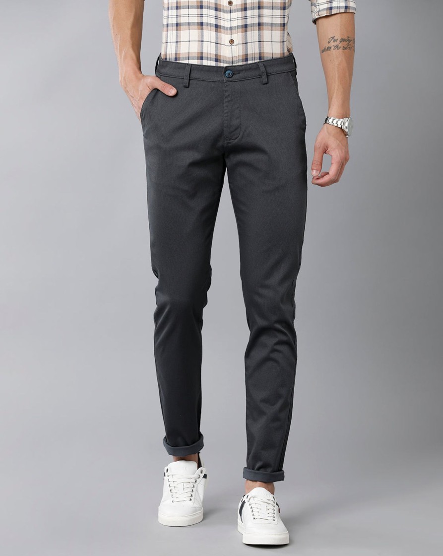 Trousers Classic Polo | Classic Polo Men'S 100% Cotton Moderate Fit Solid Grey Color Trouser | To1-36 C-Gry