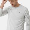 T-Shirts Classic Polo | Classic Polo Mens Cotton Full Sleeve Solid Slim Fit Round Neck Light Grey Color T-Shirt | Verno 303 A