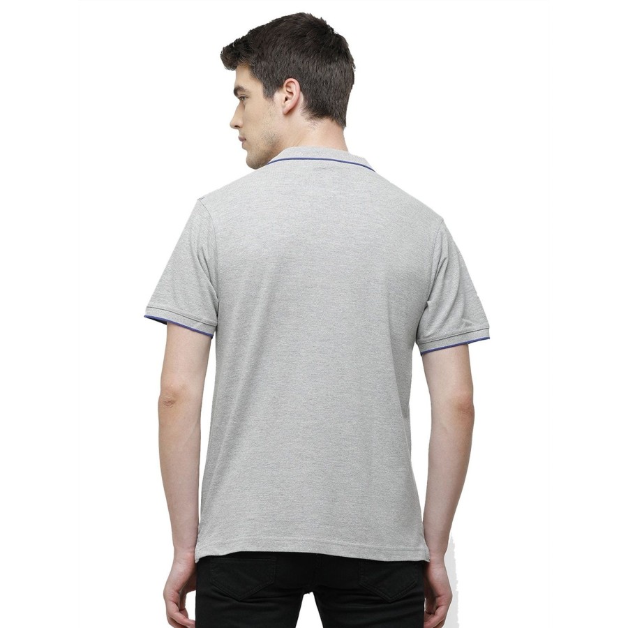 T-Shirts Classic Polo | Classic Polo Men'S Smart Double Pique Polo Half Sleeve Authentic Fit T-Shirt | Nova - Grey Melange