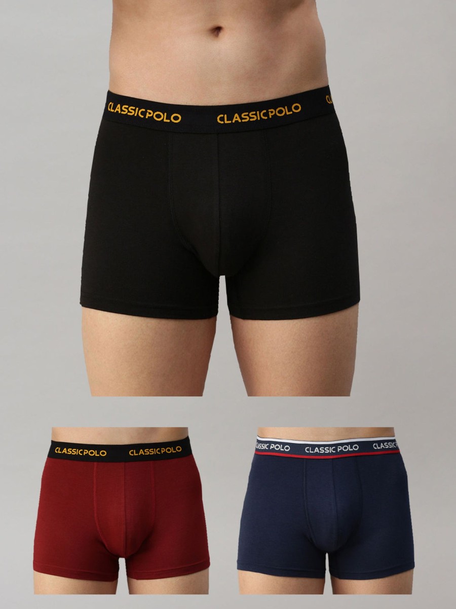 Innerwear Classic Polo | Classic Polo Men'S Modal Solid Trunks | Glance - Multicolor (Pack Of 3)