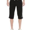 Lounge Wears Classic Polo | Classic Polo Men'S Capri Shorts Black With Grey Rib