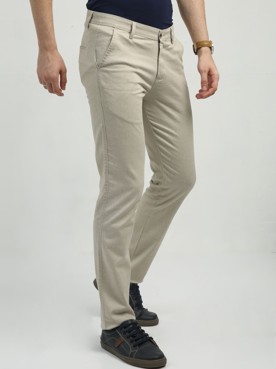 Trousers Classic Polo | Classic Polo Men'S Chiseled Fit Cotton Trousers | Tbo2-30 C-Beg-Cf-Ly