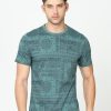 T-Shirts Classic Polo | Classic Polo Mens Cotton Half Sleeves Floral Slim Fit Crew Neck Green Color T-Shirt | Brcn - 554 B Sf C