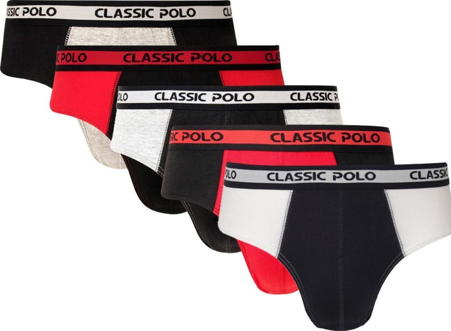 Innerwear Classic Polo | Classic Polo Men'S Brief Assorted Colors Pack Of Five | Brio