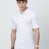 T-Shirts Classic Polo | Classic Polo Mens Cotton Half Sleeves Printed Slim Fit Polo Neck White Color T-Shirt | Prm - 786 A Sf P