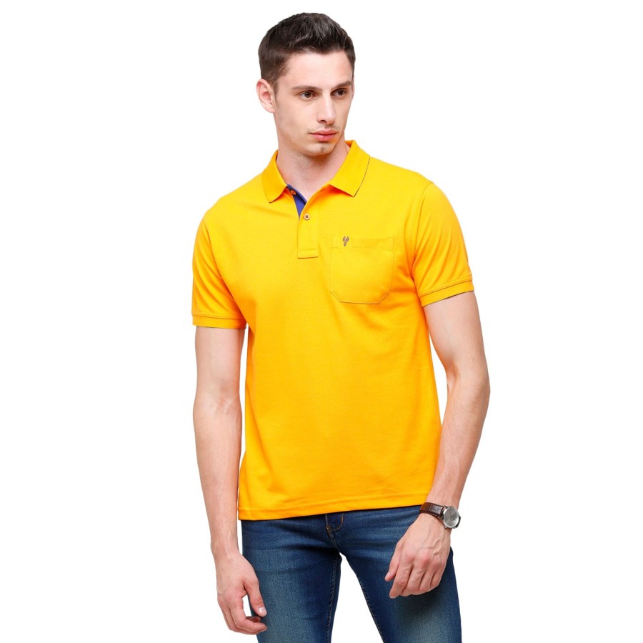 T-Shirts Classic Polo | Classic Polo Men'S Orange Polo Authentic Fit T-Shirt | 4Ssn 213