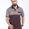 T-Shirts Classic Polo | Classic Polo Mens Cotton Half Sleeves Floral Authentic Fit Polo Neck Maroon Color T-Shirt | Carve Polo - 21 B Af P