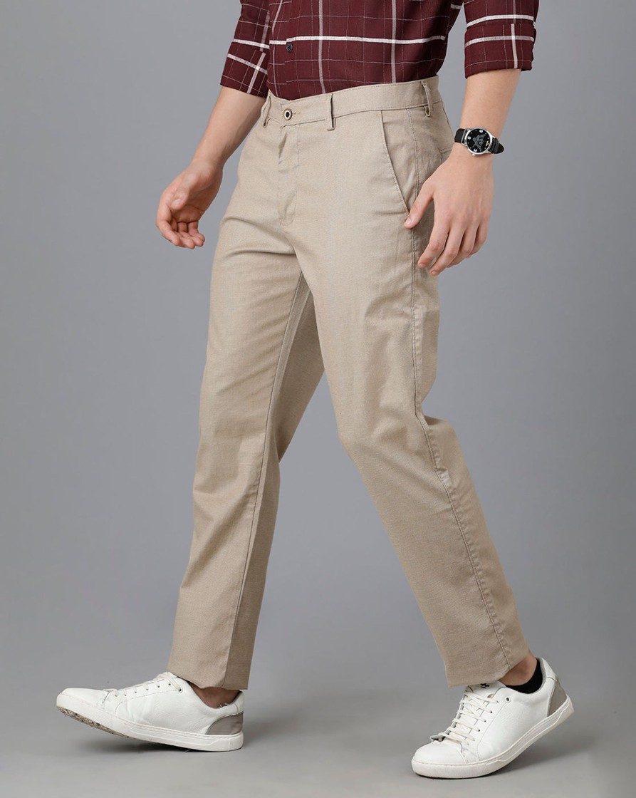 Trousers Classic Polo | Classic Polo Mens Cotton Solid Slim Fit Khaki Color Trouser | Tn2-06 B