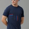 T-Shirts Classic Polo | Classic Polo Men'S Cotton Half Sleeve Printed Slim Fit Round Neck Navy Color T-Shirt | Baleno - 494 B