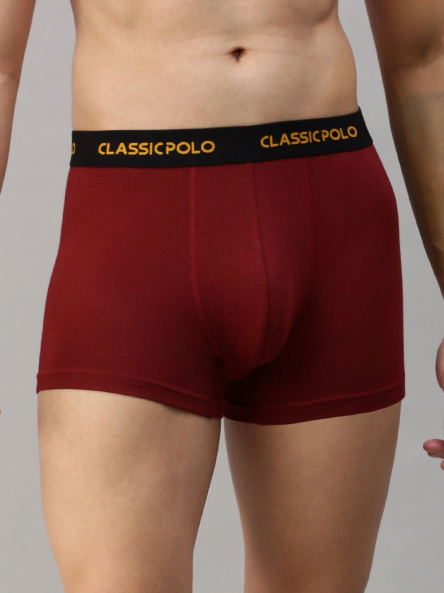 Innerwear Classic Polo | Classic Polo Men'S Modal Solid Trunk | Glance - Maroon