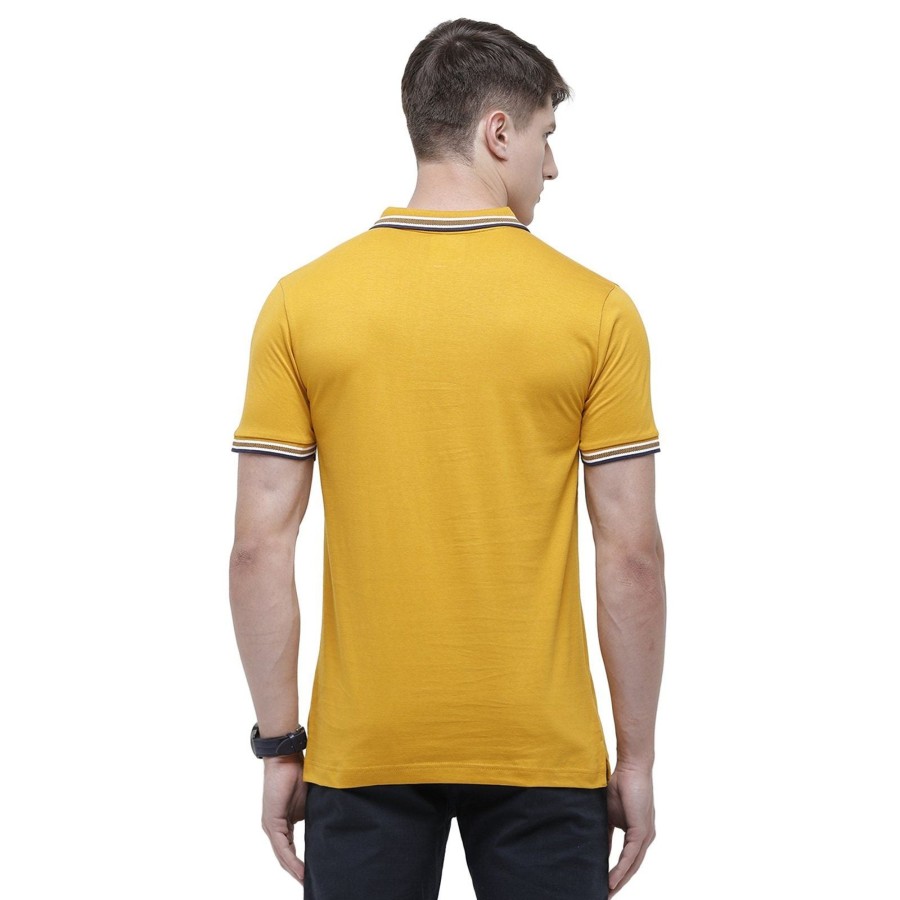 T-Shirts Classic Polo | Classic Polo Men'S Golden Yellow Sporty Polo Half Sleeve Slim Fit T-Shirt | Pristo - Golden Yellow