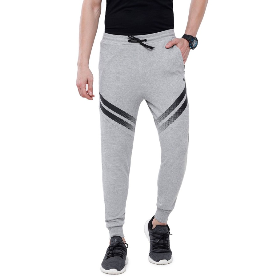 Lounge Wears Classic Polo | Classic Polo Men'S Grey Printed Melange Slim Fit Trendy Jogger Pant - Gioz-06 B