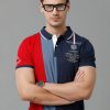 T-Shirts CP BRO | Cp Bro Men'S Cotton Half Sleeve Color Block Slim Fit Polo Neck Multicolor T-Shirt | Brp - 356 A