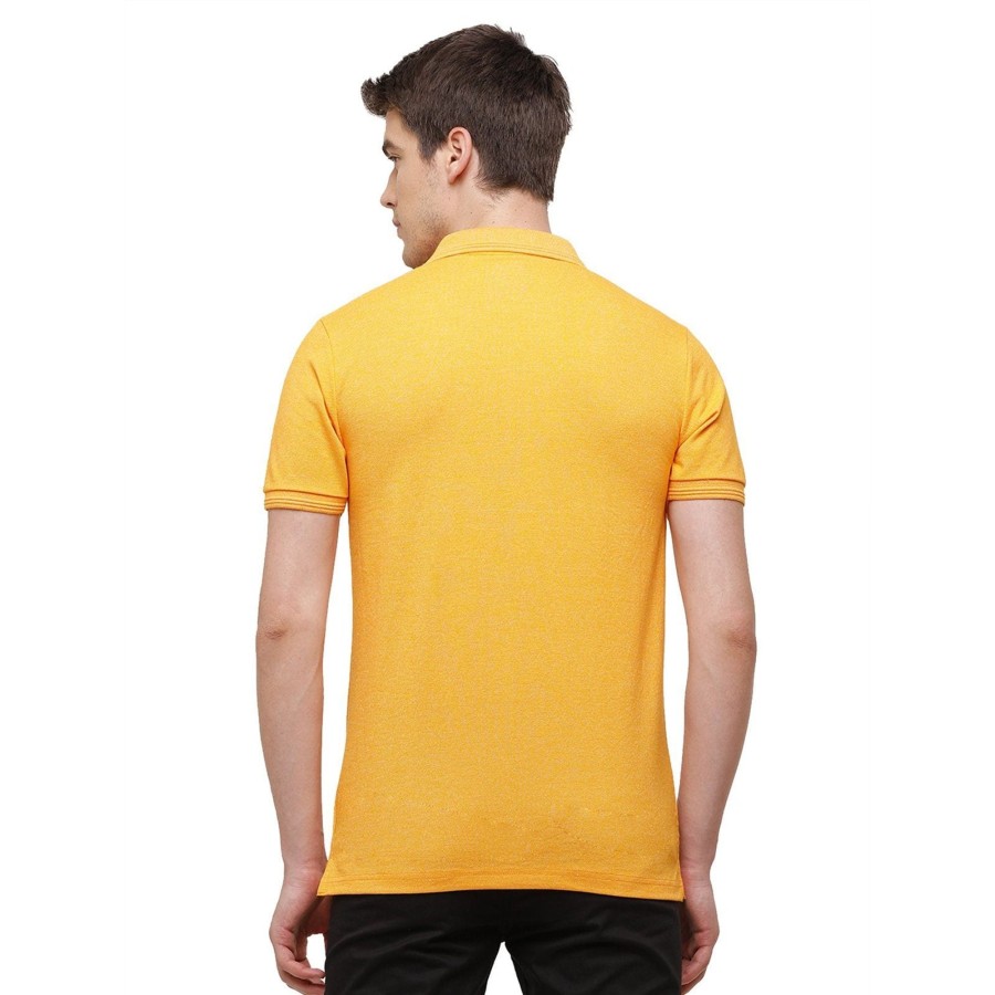 T-Shirts Classic Polo | Classic Polo Men'S Mustard Trendy Grindle Polo Half Sleeve Slim Fit T-Shirt | Proten - Mustard