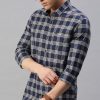 Shirts Classic Polo | Classic Polo Men'S Cotton Full Sleeve Checked Slim Fit Polo Neck Multicolur Woven Shirt | So1-56 A