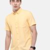 Shirts Classic Polo | Classic Polo Men'S Cotton Yellow Solid Half Sleeve Shirt - Enzo-Yellow-Mf-Hs