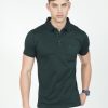 T-Shirts Classic Polo | Classic Polo Mens Cotton Half Sleeves Floral Slim Fit Polo Neck Dark Green Color T-Shirt | Scant - 33 A Sf P