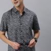 Shirts Classic Polo | Classic Polo Men'S Cotton Half Sleeve Printed Slim Fit Polo Neck Grey Color Woven Shirt | So1-148 B