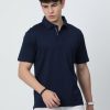 T-Shirts Classic Polo | Classic Polo Mens Cotton Half Sleeves Printed Authentic Fit Polo Neck Navy Color T-Shirt | Rare - 04 B Af P