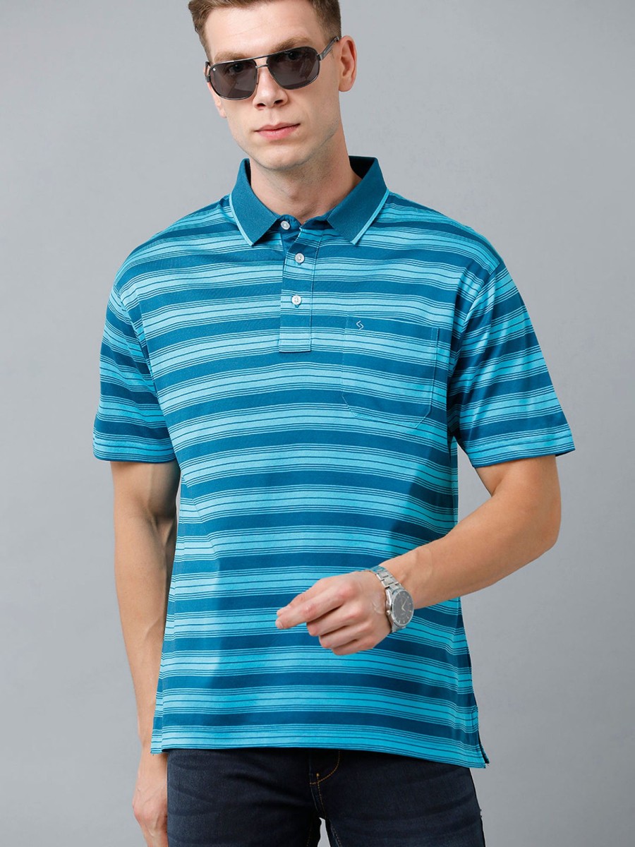 T-Shirts Classic Polo | Classic Polo Men'S Cotton Half Sleeve Striped Authentic Fit Polo Neck Multicolor Color T-Shirt | Ultimo - 305 A