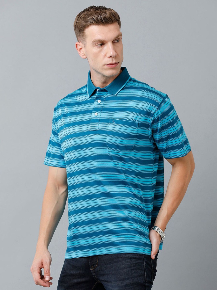 T-Shirts Classic Polo | Classic Polo Men'S Cotton Half Sleeve Striped Authentic Fit Polo Neck Multicolor Color T-Shirt | Ultimo - 305 A