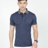 T-Shirts Classic Polo | Classic Polo Mens Cotton Half Sleeves Floral Slim Fit Polo Neck Blue Color T-Shirt | Scant - 33 B Sf P