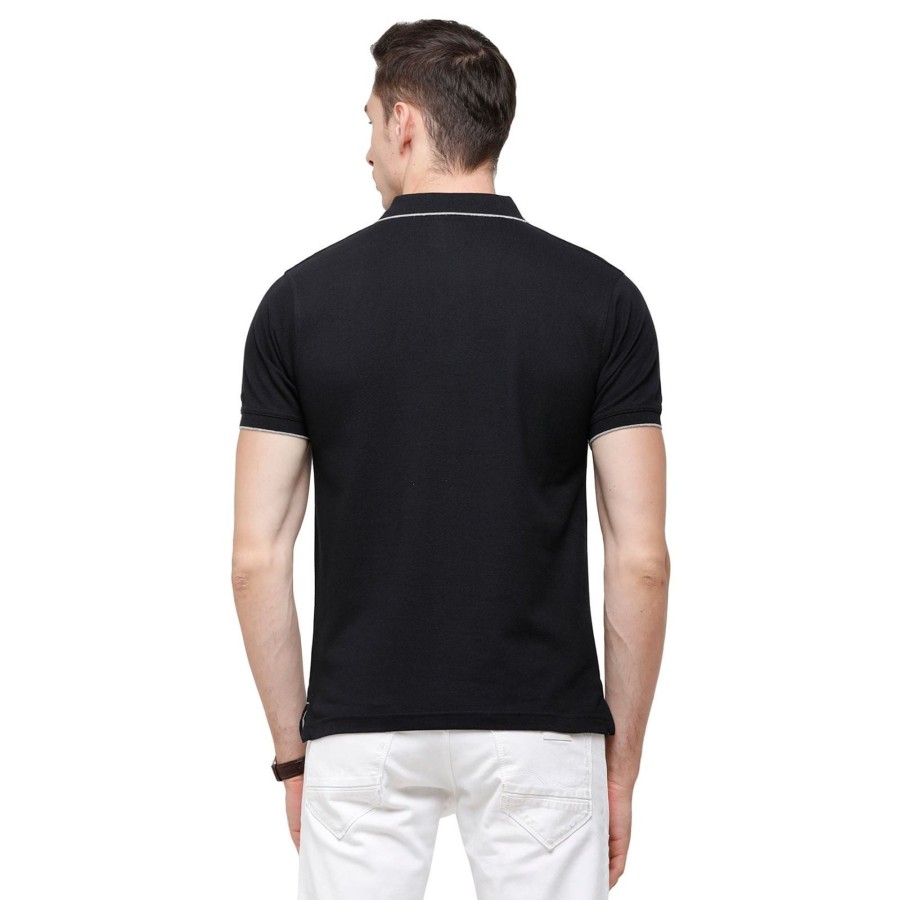 T-Shirts Classic Polo | Classic Polo Men'S Smart Double Pique Polo Half Sleeve Authentic Fit T-Shirt | Nova - Black