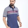 T-Shirts Classic Polo | Classic Polo Mens Pure Cotton Half Sleeves Striped Authentic Fit Polo Neck Navy Blue Color T-Shirt | Carve Polo - 21 A Af P