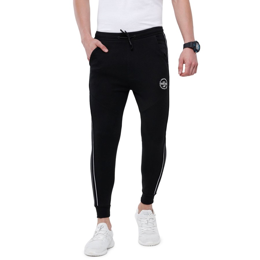 Lounge Wears Classic Polo | Classic Polo Men'S Black Solid Melange Slim Fit Smart Jogger Pant - Gioz-05 C