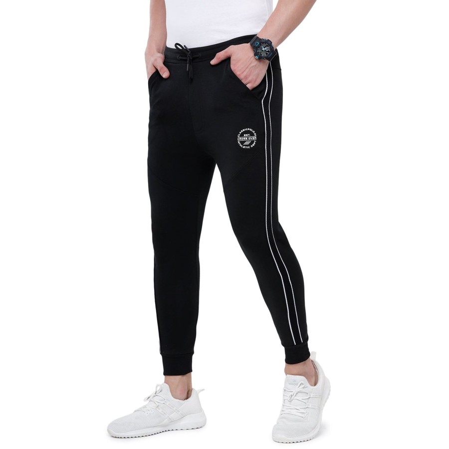 Lounge Wears Classic Polo | Classic Polo Men'S Black Solid Melange Slim Fit Smart Jogger Pant - Gioz-05 C