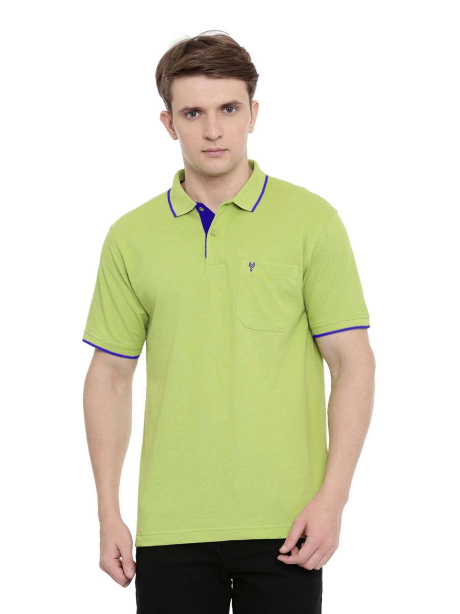 T-Shirts Classic Polo | Classic Polo Men'S Bright Green Polo Authentic Fit T-Shirt | 4Ssn 207