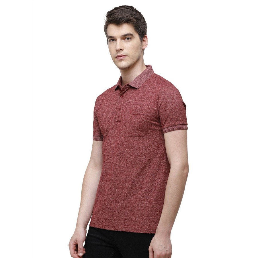 T-Shirts Classic Polo | Classic Polo Men'S Maroon Trendy Grindle Polo Half Sleeve Slim Fit T-Shirt | Proten - Syrah