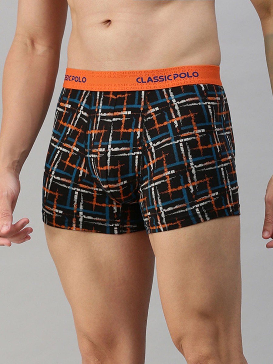 Innerwear Classic Polo | Classic Polo Men'S Modal Printed Trunks | Glance - Black & Red (Pack Of 2)