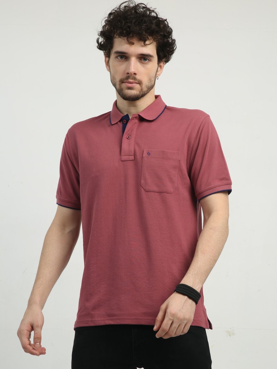 T-Shirts Classic Polo | Classic Polo Men'S Polo Neck Half Sleeve Authentic Fit Cotton T Shirt | Toy-Nova-Mauvewood Af P