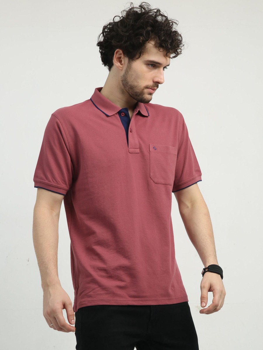 T-Shirts Classic Polo | Classic Polo Men'S Polo Neck Half Sleeve Authentic Fit Cotton T Shirt | Toy-Nova-Mauvewood Af P