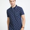 T-Shirts Classic Polo | Classic Polo Mens Cotton Half Sleeves Floral Slim Fit Polo Neck Navy Color T-Shirt | Bello - 228 A Sf P