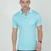 T-Shirts Classic Polo | Classic Polo Mens Cotton Half Sleeves Floral Slim Fit Polo Neck Aqua Color T-Shirt | Scant - 28 A Sf P