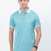 T-Shirts Classic Polo | Classic Polo Mens Cotton Half Sleeves Floral Slim Fit Polo Neck Turqoise Color T-Shirt | Scant - 26 B Sf P