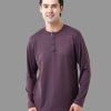 T-Shirts Classic Polo | Classic Polo Mens Cotton Full Sleeve Solid Slim Fit Round Neck Brown Color T-Shirt | Verno - 311 A