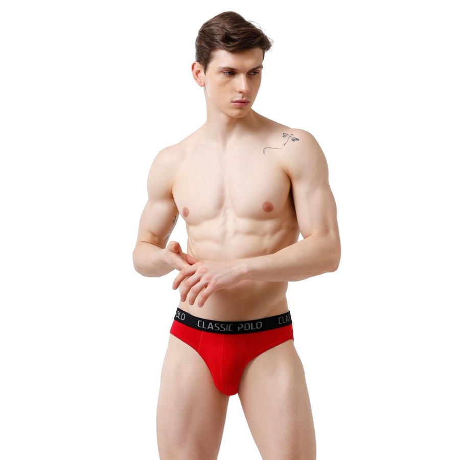 Innerwear Classic Polo | Classic Polo Men'S 100% Soft Cotton Assorted Solid Brief - Pack Of 3 Amor