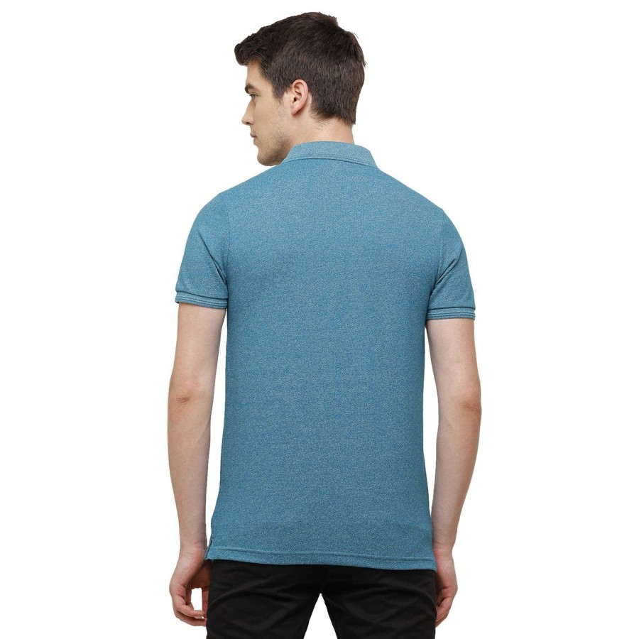 T-Shirts Classic Polo | Classic Polo Men'S Ocean Blue Trendy Grindle Polo Half Sleeve Slim Fit T-Shirt | Proten - Ocean Depths