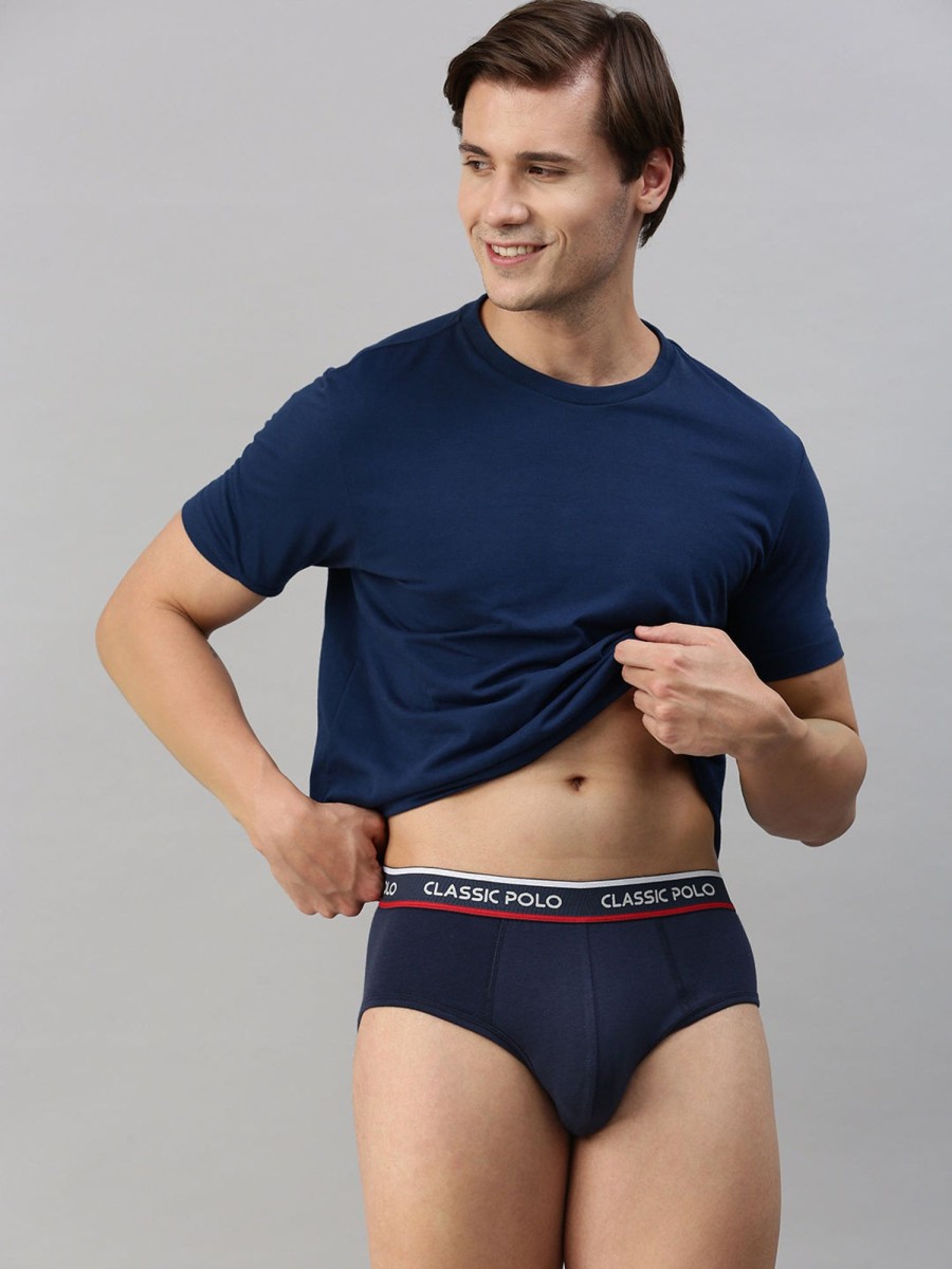 Innerwear Classic Polo | Classic Polo Men'S Modal Solid Brief | Scarce - Blue